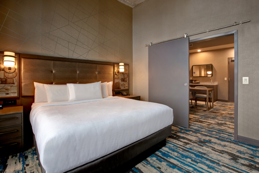 King One-Bedroom Suite Mobility Accessible Roll-in Shower